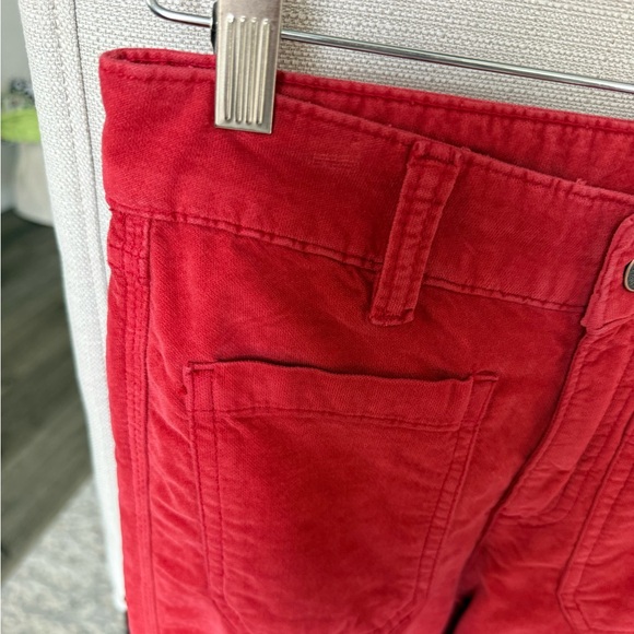 Free People Velvet Kick Flare Pants Red Dahlia High Rise NWT Size 2 - Picture 4 of 9